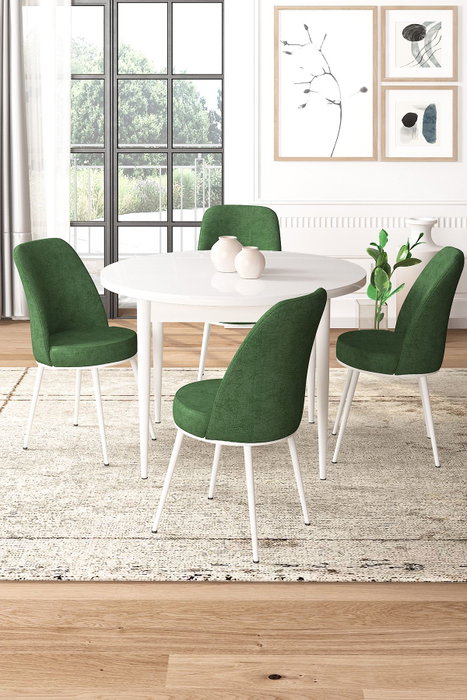 Hanah Home Juego de comedor Tor Blanco y Caqui de 5 piezas Hanah Home Juego de comedor Tor Blanco y Caqui de 5 piezas